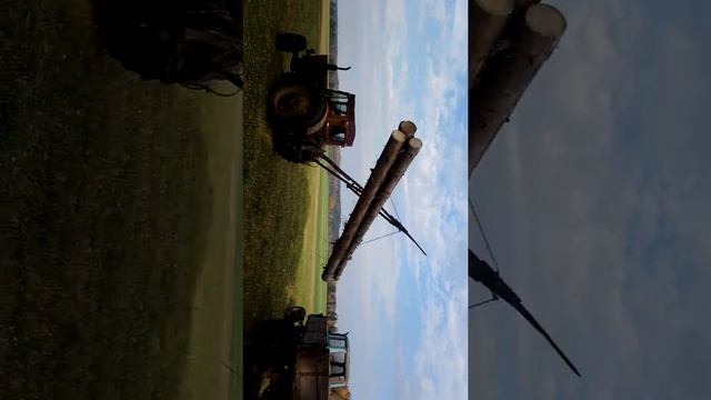 Погрузка брёвен трактором т-40 смотреть онлайн