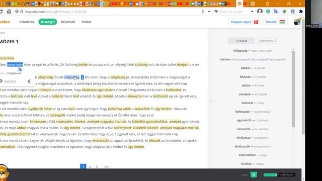 Венгерский за месяц. День 10. Читаем любимую книгу (Библию, Бытие 1) ч.1