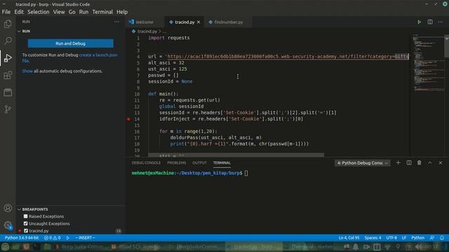 web security academy blind sql injection with conditional responses [Solition with python attack] смотреть онлайн