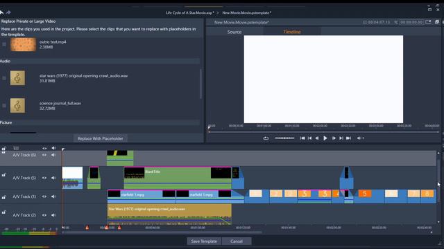 Pinnacle Studio 21 Ultimate | Save Movie As Template Tutorial
