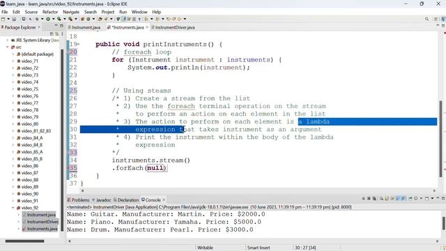 Java 97: Different ways to print the content of an ArrayList (videos 92 to 96) смотреть онлайн