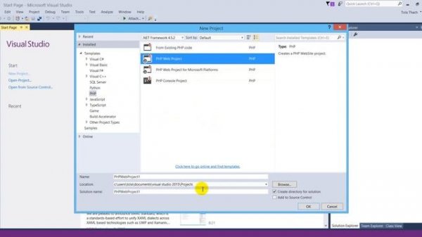 How to install tools php in visual studio