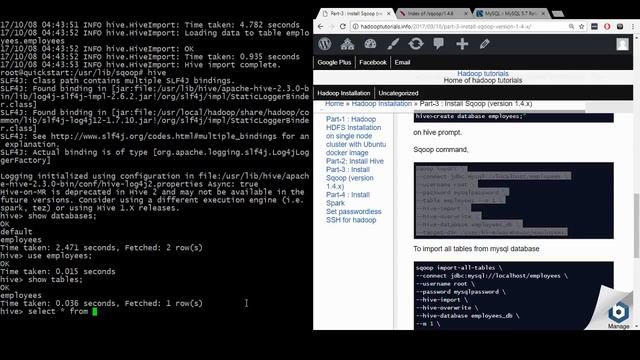 6 Install Sqoop Import MySQL table and database into Hive смотреть онлайн