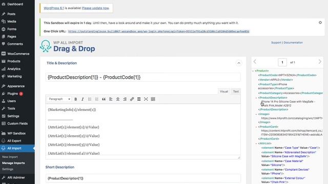 WP All Import WooCommerce Wordpress сайт. Импорт данных с 2х раздельных .xml файлов в 1 продукт. смотреть онлайн