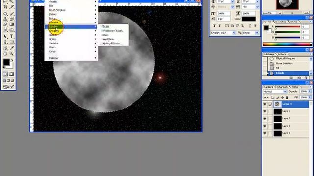 Create a space scene in Photoshop CS - part 3 смотреть онлайн