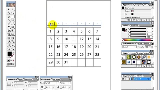 How to create a Calender With Adobe Illustrator 10 смотреть онлайн