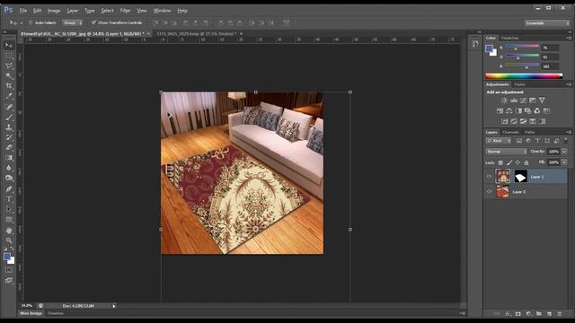 Rug to Floor Mapping in Photoshop Textile Designing Carpet Designing смотреть онлайн