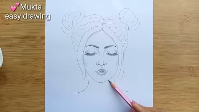 How to draw a girl with Double Buns Hairstyle // Pencil sketch step by step смотреть онлайн
