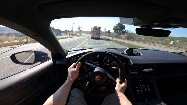 New Porsche Taycan Sport Turismo GTS 2022 Test Drive POV смотреть онлайн