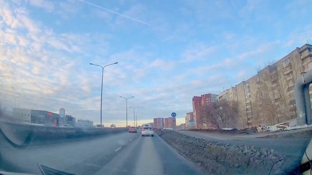 Движение на автомобиле из Тюмени в Патрушево/Driving from Tyumen to Patrushevo смотреть онлайн