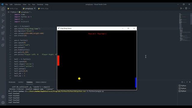Pong Game written in Python смотреть онлайн