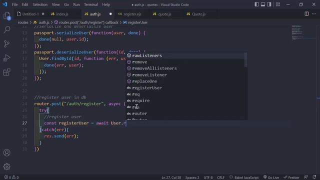 NodeJS Authentication with Passport - Build Social Media App (NodeJS Express EJS Mongoose Passport) смотреть онлайн