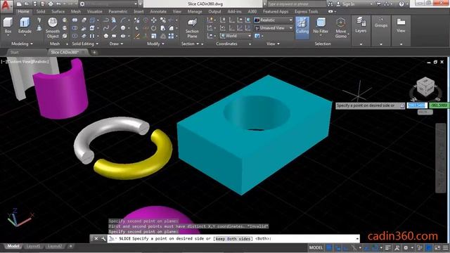 How to Cut a 3D Object in AutoCAD using Slice Command смотреть онлайн
