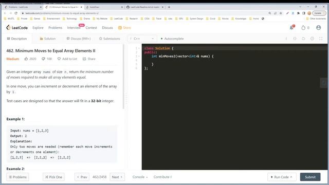 【每日一题】LeetCode 462. Minimum Moves to Equal Array Elements II смотреть онлайн