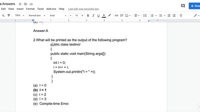 Java Quiz/Test Answers for Class смотреть онлайн