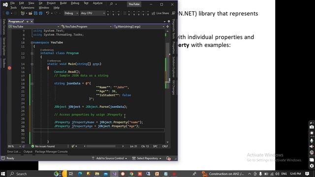 JProperty - Accessing JSON Properties смотреть онлайн