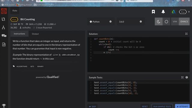 Pyhon coding Challenge 3 # Bit Counting Code Wars смотреть онлайн