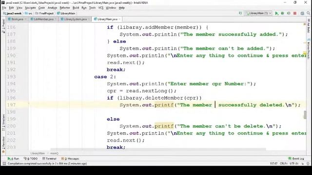 java 3 project 2020 LibraryMain member menu fourth class (Arabic) смотреть онлайн