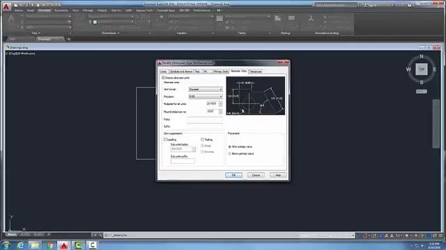 AutoCAD I 16-10 Dimension Style Alternate Units Tab смотреть онлайн