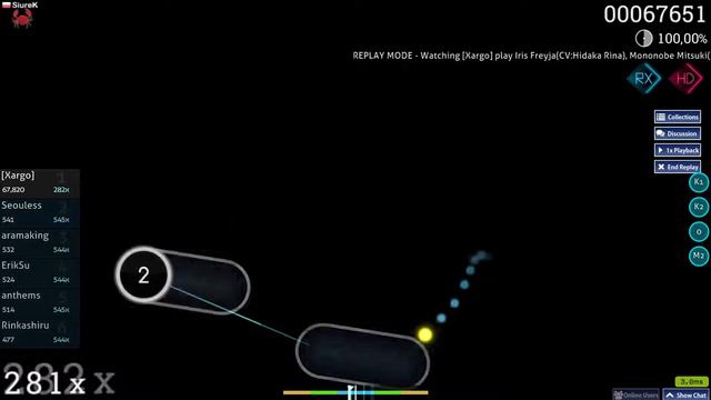 [osu!rx] SiureK | Hidaka Rina, Numakura Manami - Ray Of Bullet [Skystar's Extra] | +HD SS