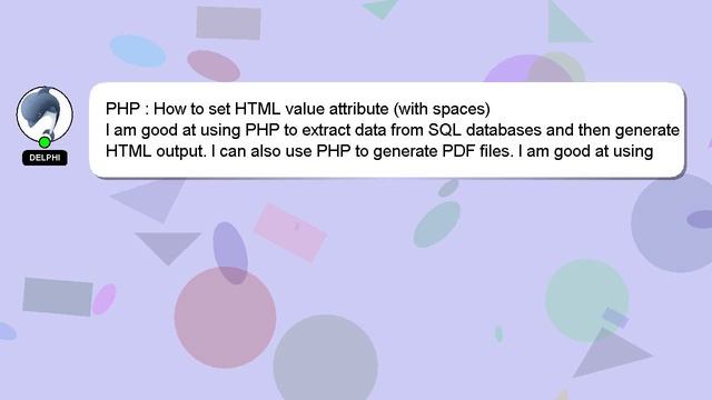 PHP : How to set HTML value attribute (with spaces) смотреть онлайн