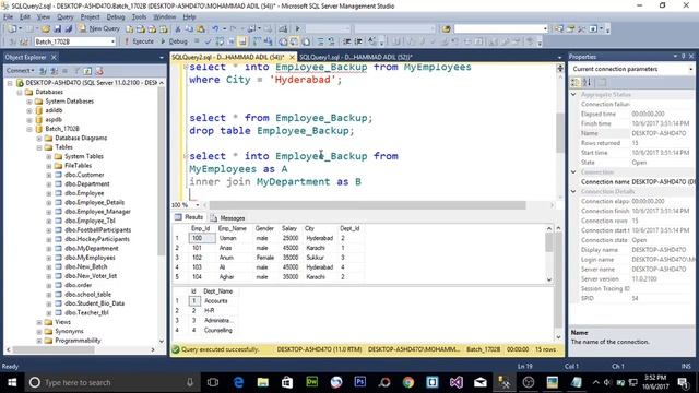 Select Into Statement In SQL Server - Select Into - Creating Backup In SQL - SQL ( Hindi/Urdu ) смотреть онлайн
