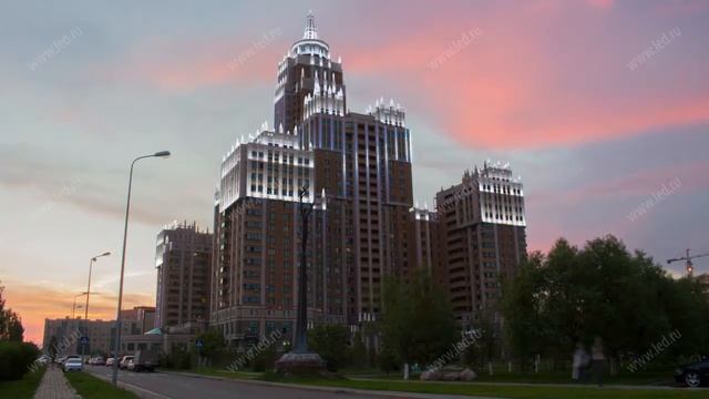ЖК Триумф Астаны, архитектурная подсветка смотреть онлайн