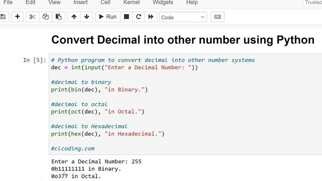 Day 98 : Convert Decimal number into other number using Python смотреть онлайн