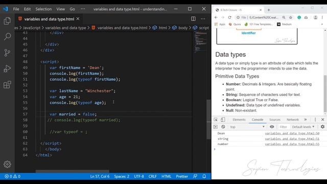 JavaScript Variables and data types Tutorials - Examples and GitHub Link смотреть онлайн