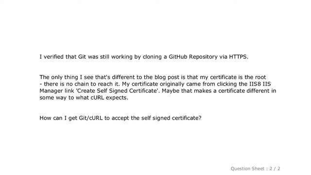 Windows : Unable to resolve "unable to get local issuer certificate" using git on Windows with self смотреть онлайн