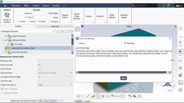 Fluent: Watertight Geometry Meshing Workflow