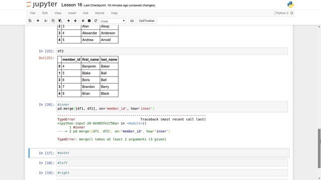 Python Pandas Concate and Merge on Dataframe Tutorial 16 смотреть онлайн