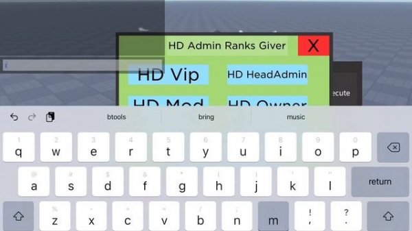 Roblox require script (HD Admin rank gui)