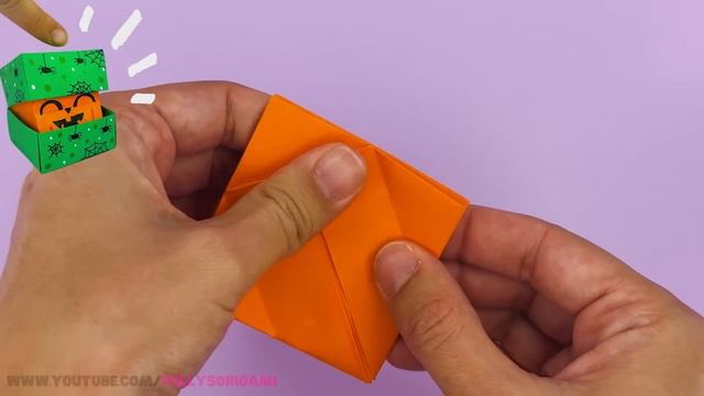 Halloween origami pumpkin toy, how to make paper pumpkin смотреть онлайн
