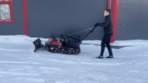 Тест и обзор универсального снего отвала для мотобуксировщика (самодельный снегоуборщик)