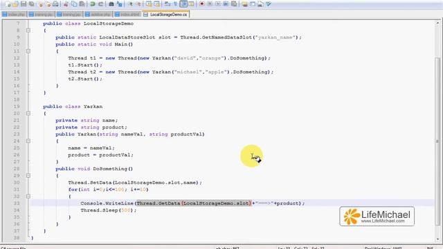 C# Threads Local Storage Demo смотреть онлайн