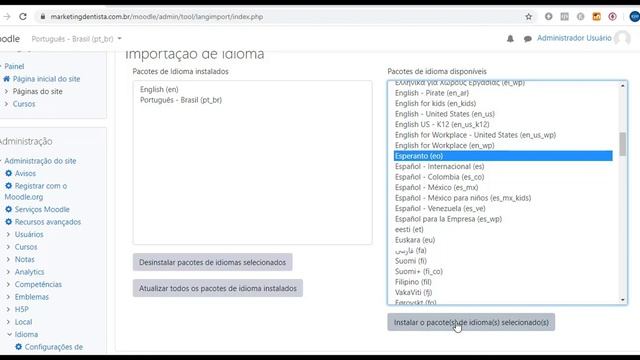 Como colocar o Moodle em Português (pt-br)! Instalando idiomas no Moodle! смотреть онлайн