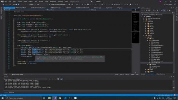 OpenGL Game Engine ImGui | Transform Component