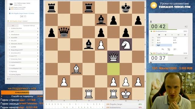 ТИТУЛЬНЫЙ ВТОРНИК!! В Вашу Честь, Друзья!! Шахматы & Сергей Жигалко. На Chess.com & Lichess.org смотреть онлайн