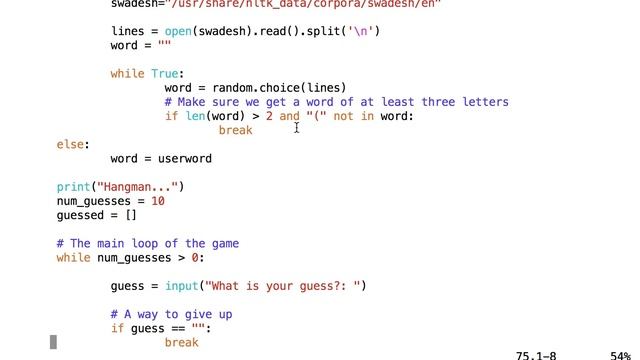 using python strings in hangman part2 смотреть онлайн