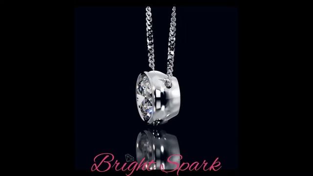 Золотой кулон с камнем в глухой оправе Paige 1 карат от Bright Spark смотреть онлайн
