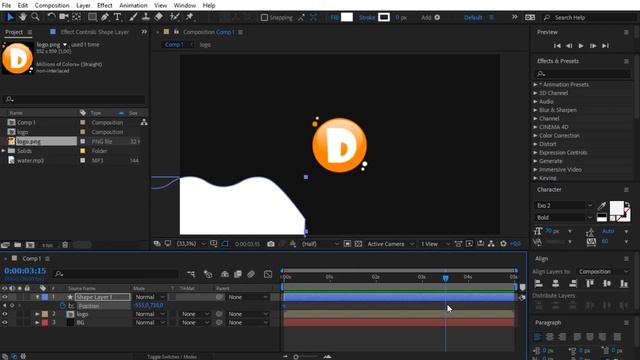 Простая анимация Жидкого Логотипа в After Effects - After Effects Tutorial - No Plugins смотреть онлайн