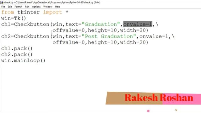 GUI Programming in Python Using Tkinter #4: Working with Checkbox/Checkbutton смотреть онлайн