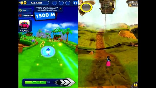 Sonic Dash VS Snow Temple Endless Run Android iPad iOS Gameplay смотреть онлайн