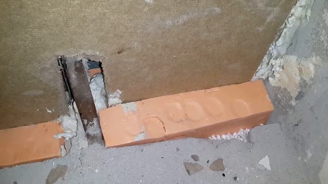 1й этап утепления фасадной стенки лоджии