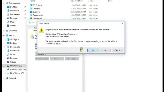 How to move Documents Folder from C Drive Windows 10 смотреть онлайн