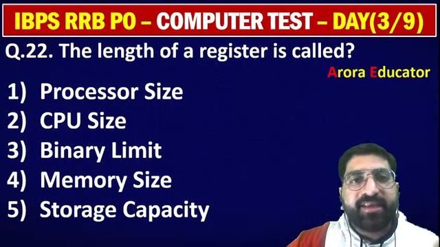 IBPS RRB PO/Clerk Computer Awareness Test (Day-3/9) | By-Sachin Arora Sir | Arora Educator | смотреть онлайн