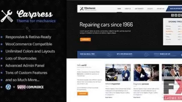 Preview Carpress WordPress Theme For Mechanic Workshops TF смотреть онлайн