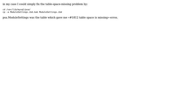 Databases: InnoDB: Tablespace is missing for table (3 Solutions!!) смотреть онлайн