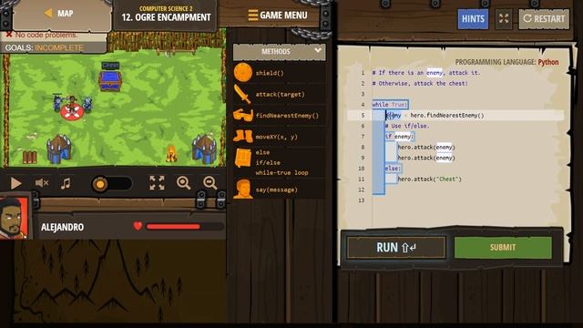 CodeCombat Level 12 Python Computer Science 2 Tutorial with Answers смотреть онлайн